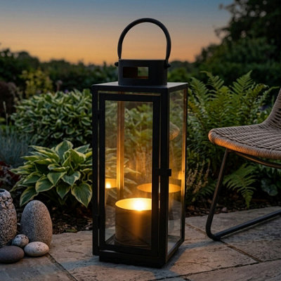 Garden Greatness Relica Urban Glass Lantern With Handle from B&Q