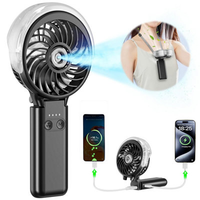 Handfan 5200 Mah Handheld Misting Fan With Portable Charger34 Ml Water TankRechargeable PersonalfanSpray Mist Fans from B&Q