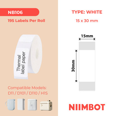 B&Q - Nb106NiimbotD11 / D101 / D110 / H1S15X30mm195 White Labels