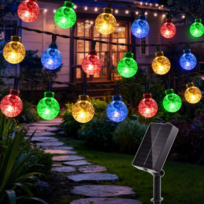 B&Q -  Solar Lights 100 Leds 12M Ip44 Solar String Lights 8 Modes For Outdoor Indoor Decorations Solar Powered Garden Lights