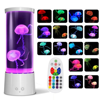 Aonesy Jellyfish Lamp Aquarium Night Light Remote Control Sensory Lights With 17 Colour Changing Lamp&4 Modes Realistic Tank Mood from B&Q