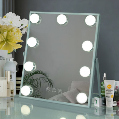 B&Q Matteo Hollywood Vanity Mirror 25X31cm, 9 Dimmable Led Bulbs Sku:mt002530h Light
