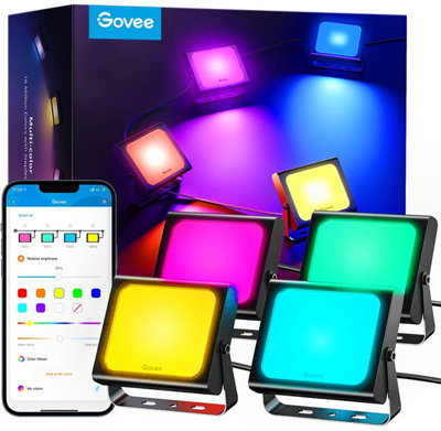 B&Q -  Rgbicww Led Smart Flood Light 4Pcs