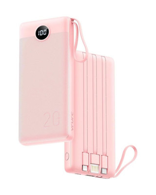  - Vrurc Portable Charger With Built In Fast Charging Cables,20000 Mah Power Bank Pd 18 W Qc 3.0 Quick Charge Usb C Battery Pack 5
