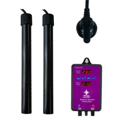 Wavereef Heater 1000W 2 X 500W & Controller Titanium Aquarium Fish Tank Heating from B&Q