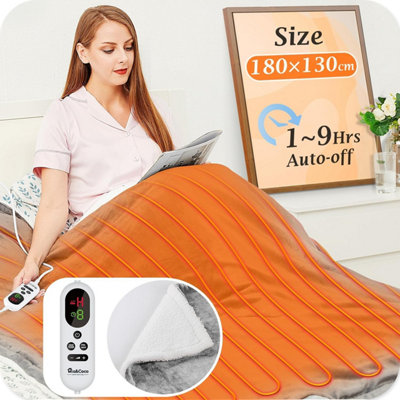 Mia&coco Electric Heated Blanket Throw Flannel Sherpa Fast Heating 180 X 130 Cm10 Heat Levels & Up-To-9-Hours Auto-Off Timer & from B&Q
