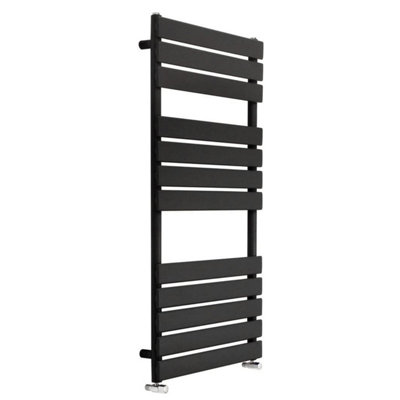 Nes Home 1200 X 600 mm Matte Black Flat Panel Towel Radiator from B&Q