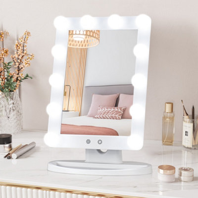 Fascinate Hollywood Vanity Mirror Dimmable 12 Led Touch Control Rotatble 45X30Cm from B&Q