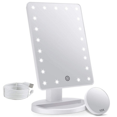  - Fascinate Portable Makeup Vanity Mirror With Lights And Detachable 10X Magnification