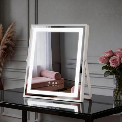 B&Q -  Hollywood Tabletop Vanity Mirror Dimmable 3-Colour Modern Strip Led 25X30Cm