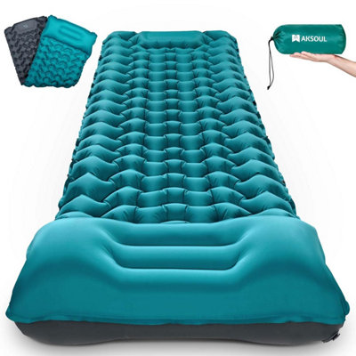 Camping Sleeping Self Inflating Mat: 10 Cm Thick Lightweight Single Camp Air Bed & Connectable Double Pads & Compact Inflatable from B&Q