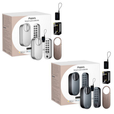 Aqara Smart Lock U200 Kit (Silver)Matter Over ThreadPin & App ControlKeyless Entry With Auto-Lock & Secure Encryption from B&Q