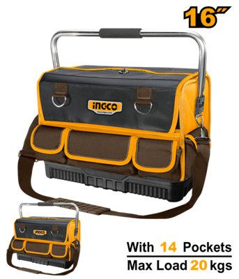 Ingco Tool Bag 16Inch  14 Pockets And Steel Handle from B&Q