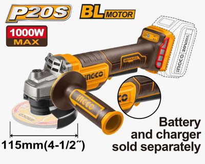 B&Q -  Angle Grinder Cordless 20V Brushless115mm Disc Diameter (Body Only)