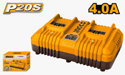 Ingco Battery Charger Lithium-Ion (P20S) 4.0Ah 2-Port from B&Q