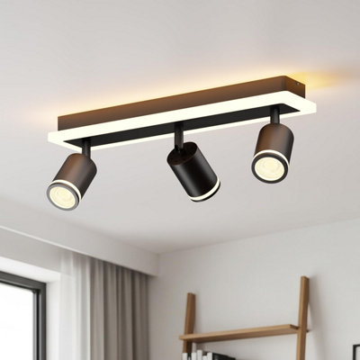 Lvwit Black Ceiling Light Fitting,3 Way Spot Lights,bedroom With Gu 10,adjustable Kitchen Lights Ceiling,spotlight Bar from B&Q