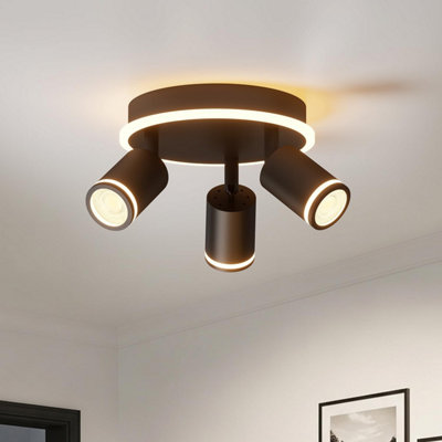 Lvwit Kitchen Lights Ceiling,black Ceiling Light Fitting,3 Way Spot Ceilings With Gu 10,bedroom Ceiling,adjustable Spotlight Bar from B&Q