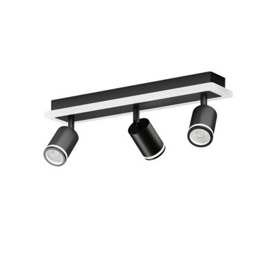 Lvwit Ceiling Light Fitting,3 Way Spot Lights Ceiling,adjustable Black Light,kitchen With Gu 10,spotlight Bar Lighting(No Bulbs) from B&Q