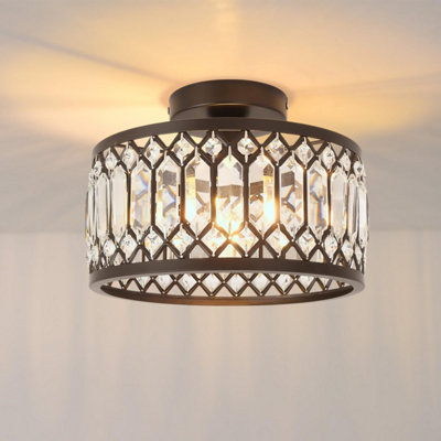 Anwio Light Fitting,ceiling Lights Living Room,kitchen Ceiling,e 27 Shade Ceiling,black Chandelier,morden Crystal Ceiling from B&Q