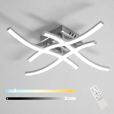  - Goeco Dimmable Led Ceiling Light With Remote Control28 W 3150 Lm Curved Lights Fixture 4 Strips3000 K -6500 KBrightness