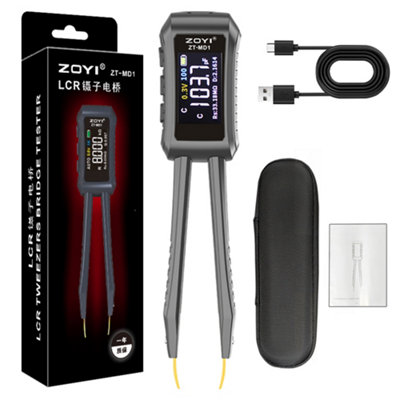 Zoyi Zt-Md1 Lcr Tweezers Smd Component Tester Precision Esr Meter from B&Q