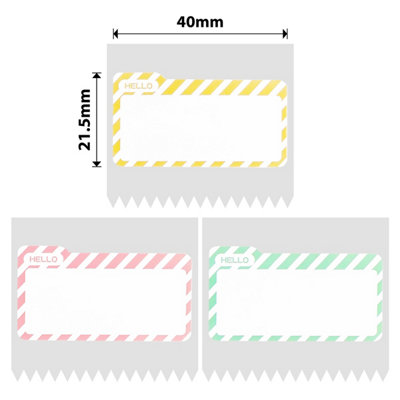B&Q - Nb457NiimbotB1 / B21 / B3S / B440X21.5mm300 Hello Name Tag Multi-Colour Labels