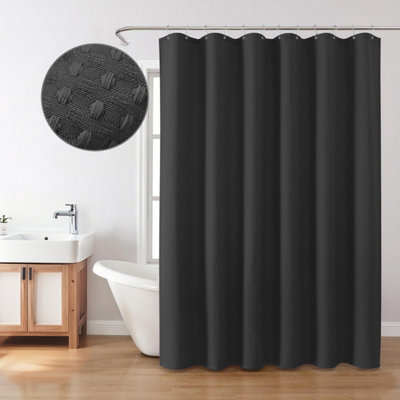 INHOUSOLU HOME DÉCOR Inhousolu Home Decor Luxurious Waffle Weave Shower Curtain 230 Gsm Heavy Duty Water Repellent Machine Washable from B&Q