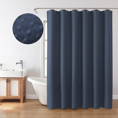 INHOUSOLU HOME DÉCOR Inhousolu Home Decor Luxury Fabric Shower Curtain Heavy Duty Waffle Weave 230 Gsm Water Repellent Machine Washable from B&Q