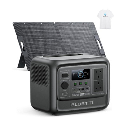 Bluetti Solar Generator Elite 100 V2 With 100W Solar Panel1024Wh Portable Power Station 1800W Ac Outlet from B&Q