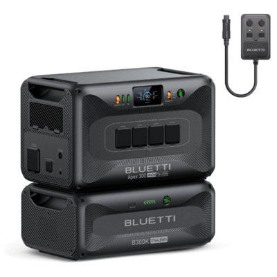 Bluetti Solar Generator Apex 300 & B300K + Hub D15529.6Wh Capacity For StarlinkHeaterFridges & Camping from B&Q