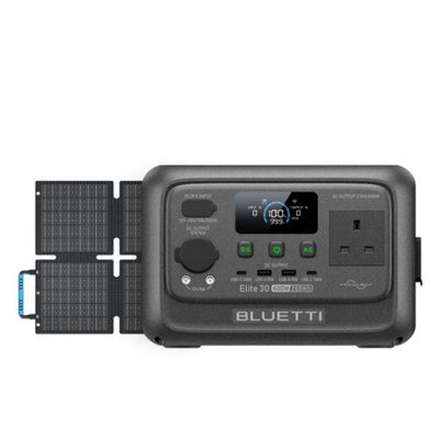 Bluetti Portable Power Station Elite 30 V2 With 60W Solar Panel (Shipped Separately), 288Wh Capacity 600W Output