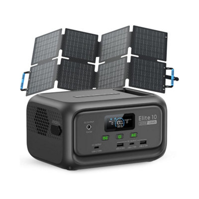Bluetti Solar Generator Elite 10 With 60W Solar Panel Included128Wh Mini Power Station With 200W Ac Outlet from B&Q