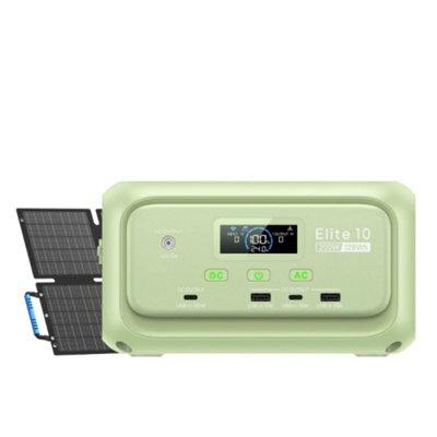 Bluetti Solar Generator Elite 10 With 60W Solar Panel Included (Green) from B&Q