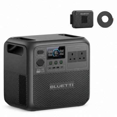 Bluetti Portable Power Station Elite 200 V2 With Charger 22073.6Wh Capacity2600W Ac OutputFor CampingRoad Trips & Rvs from B&Q