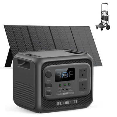 Bluetti Elite 300 Portable Power Station With 350W Solar Panel, 3014Wh Capacity, 2400W Output Solar Generator For Rv B&Q