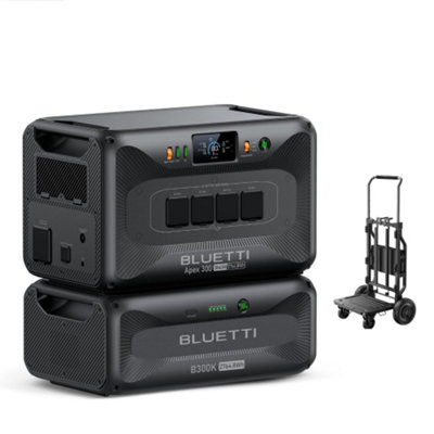 Bluetti Solar Generator Apex 300 & B300K + Trolley5529.6Wh/ 3840W2-4 Day Emergency Backup For Home & Rv from B&Q