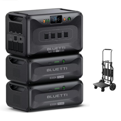 Bluetti Apex 300 Solar Generator & 2 B300K + Trolley8294.4Wh / 3840WModular Power For HomeRv And Emergencies from B&Q