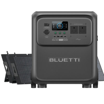 Bluetti Elite 400 Protable Power Station With 2 X 200W Solar Panel3840Wh Capacity 2600W Output For Home BackupRv LifeCamping from B&Q