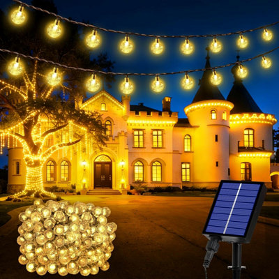 Realky Solar Garden Lights200 Led 8 Mode Ip 65 Waterproof 27 M String Outdoor For TerracePartyBalconyGazebo(Warm from B&Q