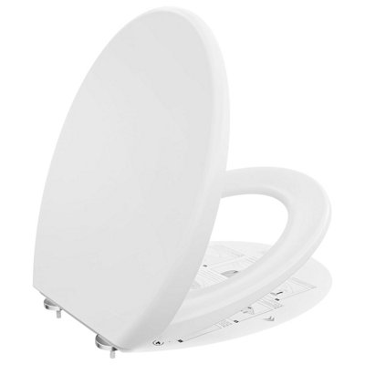 Derw Soft Close Toilet SeatHeavy Duty Environmentally Friendly Urea-Formaldehyde ResinO-Shaped DesignQuiet Slow Quick from B&Q