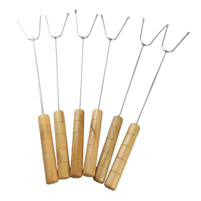 Maestro craft 6X Telescopic Fork Toasting Marshmallow Bbq Stainless Steel Fork 35Cm from B&Q