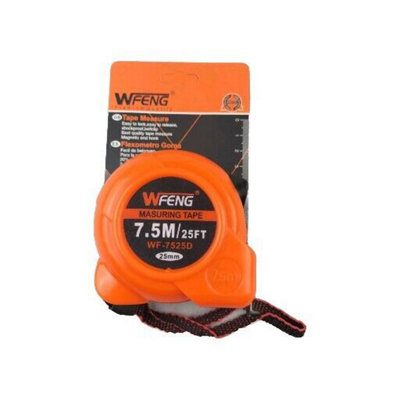 Maestro craft 7.5M / 25Ft Retractable Metal Tape Measure Measuring Metric Imperial Non-Slip from B&Q