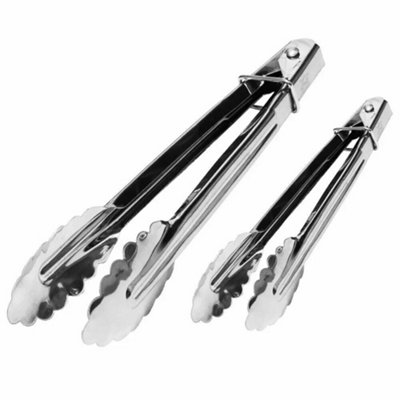 Maestro craft 2X Stainless Steel Salad Tongs Bbq Kitchen Cooking Food Serving Bar Utensil Tong from B&Q