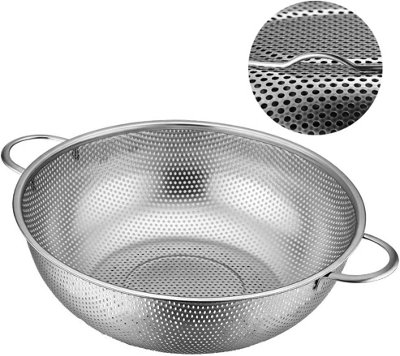 Maestro craft 32Cm Stainless Steel Colander Re-Enforced Hard Mesh Strainer Basket Sieve Rice Food from B&Q