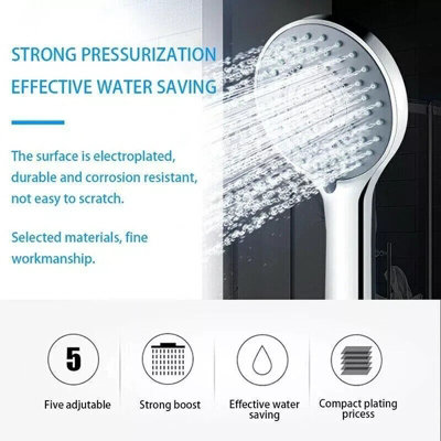 Maestro craft 1.5M Shower Head Set Universal Multi Function Chrome Anti-Limescale Bath Hose from B&Q