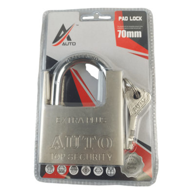 Maestro craft 70mm 4 Keys Heavy Duty Padlock Swift Shackle Lock Keys Security Outdoor from B&Q