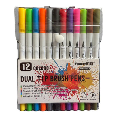 Maestro craft 12Pcs Dual-End Brush Pens For Calligraphy & Coloring from B&Q