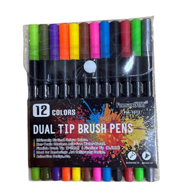 Maestro craft 12-Colour Calligraphy & Watercolour Brush Pens from B&Q