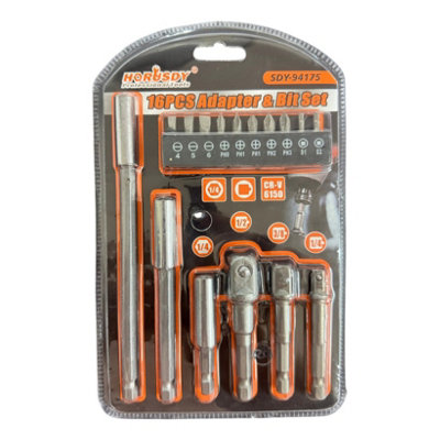 Maestro craft 16 Pcs Adapter & Bit Set In Drill And Screwdriver Set from B&Q