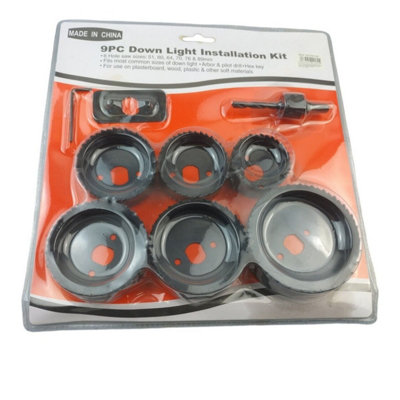 Maestro craft 9Pcs Multiple Sizes Hole Saw Downlight Installation Kit 51-89mm Universal from B&Q